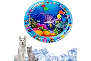 JOVIFY Cat Water Mat for Cats, Water Sensory Mat Cat, Inflatable Pet Water Sensory Mat for Cats and Dogs, Ocean Theme Thickened Cooling Cat Water Play Mat, Tummy Time Mat for Indoor Pets (I)
