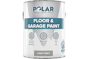 POLAR SPECIALIST COATINGS Polar Light Grey Floor & Garage Paint - 5 Litre | Ideal Garage Floor Paint for Garages, Warehouses & Concrete Floors | Hard Wearing & Slip Resistant | Mid-Sheen Finish | Interior Use