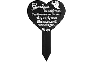 EUIOOVM Heart Graveside Memorial Plaque, memorial plaques for graves, Graveside Memorial Stake Memorial Signs for Family Mom Dad Grandparents