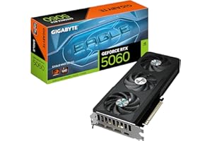 GIGABYTE GeForce RTX 5060 EAGLE MAX OC 8G Scheda Grafica – 8 GB GDDR7, 128 bit, PCI-E 5.0, frequenza core 2550 MHz, 3 x DisplayPort, 1 x HDMI, NVIDIA DLSS 4, GV-N5060EAGLEMAX OC-8GD 1.0
