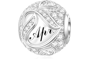 LANBEIDE Birthstone Charms for Pandora Charms, 925 Sterling Silver Charms for Pandora Bracelet Xmas Birthday Gifts for Women Girls