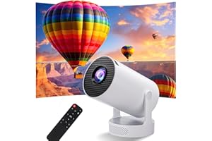 BUBA TOYS Projector, Portable Mini Projector with WiFi 6 and Bluetooth 5.0, Smart Projector 4K 1080P Support, 280 ANSI Lumens, Auto Keystone Video Projector for Bedroom Home Outdoors (White)