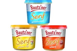 HOYO TECHNOLOGY GMBH Bautzner Mustard 3 x 200 ml Gourmet Medium Spicy Sweet Sharp