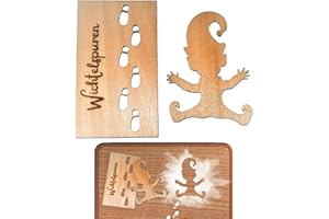 ‎MPLEHDA Wichtelschablone Fußabdrücke, Wichtel Zubehör Fußabdruck Schablone, Wichtel Fußspuren Schablone Wichtel Schablone für Böden, Fenstern, Wänden (Wichtelschablone + Fußabdrücke)