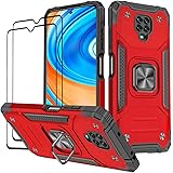 KANSi Cover compatibile per Xiaomi Redmi Note 9 Pro/Redmi Note 9S, Vetro Temperato [2 Pack] Custodie Silicone TPU 360° Rotant