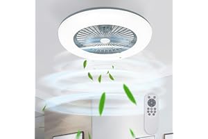 Lixada Ventilatore a soffitto con illuminazione Luce a LED con telecomando Senza batteria 36W Moderna lampada da soffitto a LED per camera da letto, soggiorno, sala da pranzo (Grigio)