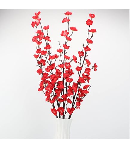 LGEGE Set di 12 fiori artificiali rosa, fiori di prugno finti che sembrano veri, lunghi 55 cm, perfetti per la decorazione di casa e ufficio