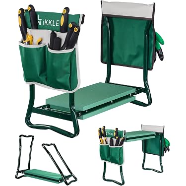 Happyyami 2 Stück Garten-Kniebank Mit Werkzeugtaschen – Klappbar, Aus Oxford-Stoff, Grün