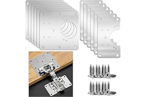 DOG'S BOOTY Lot de 12 plaques de réparation de charnières avec vis en forme de U et carré large pour fenêtres, portes, meubles et armarios