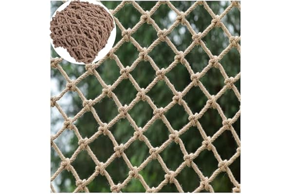 KACQIYT Filet Corde Filet pour Escalier Filet de Protection Enfant Filet Securite Balcon Filet de Protection Anti Chute Photo Filet de Chanvre Décoratif Mural Filet de Plafond de Cloison