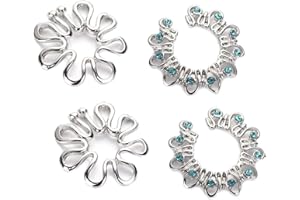 Briana Williams Zestaw 2 par sztucznych pierścionków na sutki ze stali nierdzewnej bez przekłuwania obręczy, kolczyk do sutków, biżuteria, srebrny, Stal nierdzewna