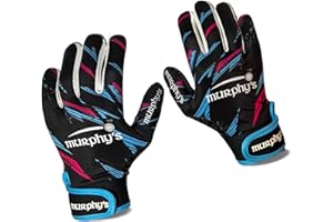 MURPHY'S NATURALS Murphys Gaelic Player’s Gloves, Premium Latex, GAA Superior Grip, Durable and Breathable Design Hook and Loop Closure, Black Blue