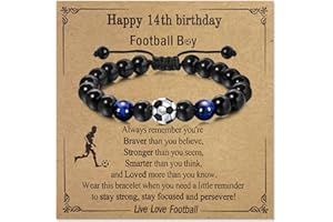 Toplstud Football Bracelets Gift for Boys - 10th 13th 14th 16th 18th Birthday Gifts for Boys - Football Birthday Presents for Son Grandson Brother Friend Nephew - Bracelets for Teenage Boy