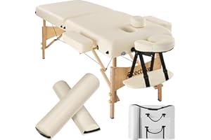 tectake Massageliege 2 Zonen, Massageliege klappbar, Massagetisch mit 7,5cm Polsterung, Mobile Massageliege, Kopf- und Armstü