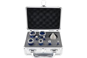 BRSCHNITT Juego de Brocas Diamante - 6/8/10/12/20/25/32/35mm Fresa Diamante con Mango Redondo+50mm Brocas Chaflán Biselado con Mango Hexagonal para Porcelanico Cerámica Mármol Granito