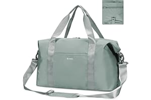 CENEDA Easyjet Cabin Bag 45x36x20 Foldable Travel Duffel Bag 30L Under seat Carry on Hand Luggage Bag Waterproof Weekend Overnight Bag for Women and Men with Detachable Shoulder Strap(Celadon)