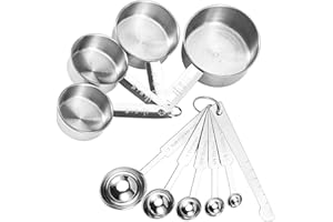 Bczhieulw misurini cucina set,cucchiaio dosatore set,righello di misurazione,set di misurazione da cucina di 10 pezzi,adatto alla misurazione e distribuzione di materiali