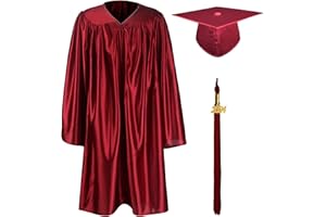 GraduationMall Preschool Children's Graduation Cap and Gown,2024 Shiny Nursery Graduation Outfit for Kids 12 Colors