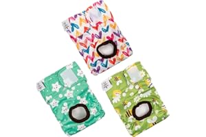 Cutebone Pannolini per Cani Lavabili, 3 Pezzi Mutandine Cane Femmina Calore, Altamente Assorbenti Mutande Igieniche Animali D29XS-IT