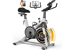 Exercise Bike, CHAOKE Stationary Bike for Home Fitness, Ultra-Quiet Magnetic Resistance Indoor Cycling Bike, Large Tablet Holder, Comfortable Seat, LCD Display, Strength Training