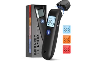 FEMOMETER FAMILY Temperature Thermometer for Ear and Forehead, 2 in 1 Infrared Digital Thermometer, Accurate & Fast Readings, Fever Alarm, Mute Mode, Non Touch Contact Measurement for Adults and Kids