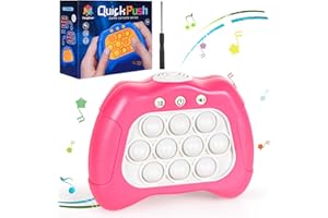 Colmanda Gioco Elettronico Fidget, Giocattolo unico Popping, Giocattolo Sensoriale Fidget, Macchina Gioco Puzzle Pop, Pop It Fidget Toy, Gioco Sensoriale di Decompressione per Bambini (Rosa)