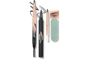 Anglicolor Crayon Sourcil Set - Sourcils Rapides En 3 Minutes,Goupillon Sourcil Remplissage Express,Crayon Sourcils Microblading Avec Recharge,Combiné Pour Un Meilleur Résultat (03 Slate Brown Set)