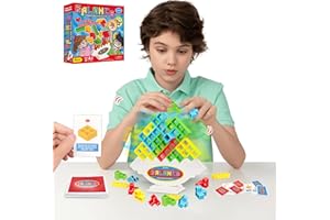 iYuePeng 32 Pcs Tetra Tower Games Balance Stacking Team Building Blocks Board Game for Kids& Adult, Drop The Pile of Tower, Family, Parties, Travel