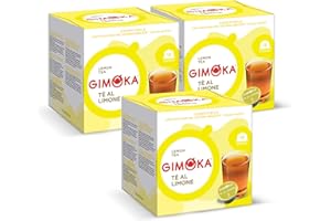 Gimoka - Tè al limone - 48 Capsule Compatibili con Macchinetta Caffè Nescafé®* Dolce Gusto®* - 3 Confezioni da 16 Capsule - Made in Italy