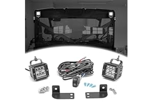 Dasen LED Light w/Wiring Mount Bracket kit Rear Roll Cage Spotlight 3 Inch 18W Backup Reverse LED Compatible with Polaris Ranger Full Size 2013-2022