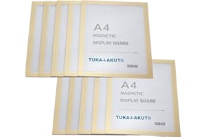TUKA-i-AKUT 10x A4 Cornice Magnetica per Espositore, Autoadesiva Cornice per Display su Superfici Lisce Solide, Buste per Documenti Poster Cartelli Avvisi, Confezione da 10, Color Oro TKD8400-A4-10x