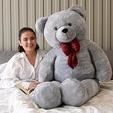 160 cm Dev Pel&uuml;ş,Papyonlu Ayı,Yumuşak ve Sevimli B&uuml;y&uuml;k Boy Oyuncak Ayı,Sarılmalık Ayı,Papyonlu,Sevgiliye Hediye Ayıcık, (Gri)