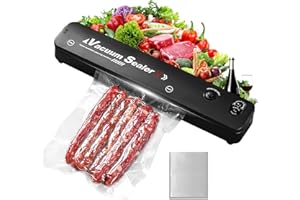 KTWO Vacuum Sealer, Fast Compact Vacuum Sealer Machine 2 Modes, One Touch Sealing for Dry & Moist Foods, Bag Sealer with 110Pcs BPA-Free Seal Bags