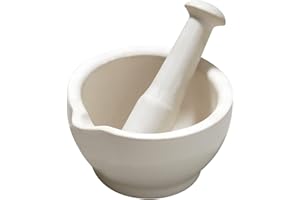 Premier Housewares Stoneware Mortar and Pestle - White,H7 x W12.50 x D12.50cm