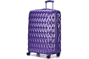 CMY Suitcase 28 Inch Large Hard Shell Luggage Lightweight ABS 4 Dual Spinner Wheels Business Trip Trolley Case Suitcases Hold Check in Luggage 3 Digit Combination Lock (Purple, 28 inches)