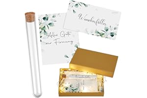 BBTO Firmung Geldgeschenk inklusive Kunststoff Reagenzglas mit Papier Lichterkette Raffia Gras Firmung Karte Band und Geschenkbox Geldgeschenk Verpackung für Party Gäste Firmung Deko