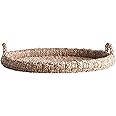 Creative Co-Op Round Braided Bankuan Tray with Handles