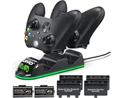 OIVO Controller Charging Dock with 2 x Rechargeable Battery Packs for Xbox One/Xbox Series X/S, Twin Charging Dock with 2 x 1