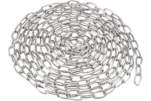 sourcing map Stainless Steel 304 Hardened Proof Coil Chain 3.5m Length 2mm Thickness Zinc Plated