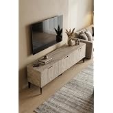 Reyo Falez Royal TV Sehpası 160 cm TV &Uuml;nitesi Kapaklı Modern Şık Minimal Salon Konsolu 5092 Traverten