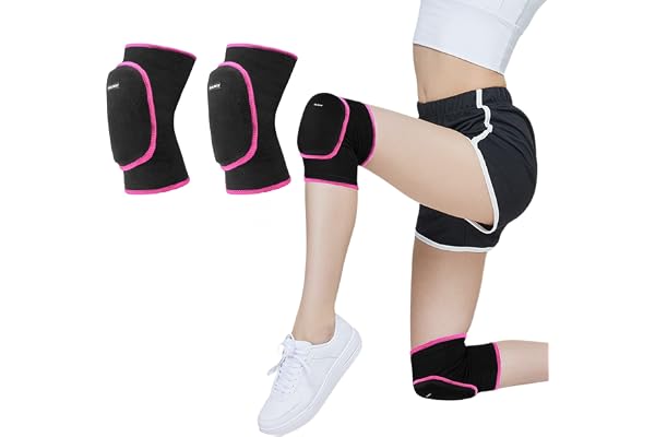 EULANT Genouillere Danse pour Enfant,Elastique Genouillère Volleyball,Protection Roller Garçons,Souple Protege Genoux Sport pour Handball Football Skate VTT Yoga Hip Hop Patinage,M