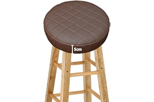 HKJGNH Wasserdicht Barhocker-Bezug Rund mit 5CM Schaumstoff Gepolstert Kissen, 4/2 Stück PU-Leder Hocker Hussen für Barhocker Stuhlhussen Sitzkissen Bürostuhl Hocker Abdeckung Sitzkissenbezug(#2,35*5(1PC))