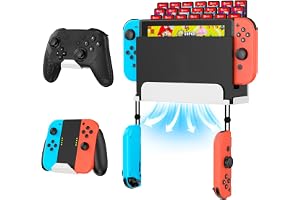 KUNSLUCK Väggfäste för Nintendo Switch med 2 kontroller och 28 spelkortshållare