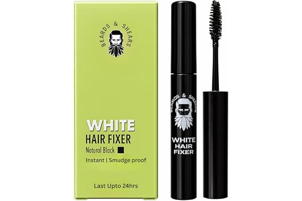 Beards & Shears Instant White Hair Color Stick for Men Water Proof, Smudge Proof & Sweat Resistant Beard + Head Grey Coverage in 10 Seconds No Ammonia No Paraben Beard Touch Up Wax Instant Moustache Colour For Men