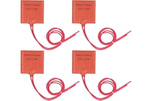HYUDUO 4 Pièces Tapis Chauffant, Coussin Chauffant en Silicone 12V 7.5W 120 à 150℃ 50x50mm Accessoires D'imprimante 3D pour Baril de Pipeline