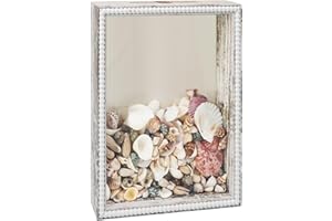 FramePro Ticket Shadow Box Frame with Slot Memory Box White 8x10 Concert Display Case and Keep Deep Photo Frame for Flowers Medals Tabletop and Wall Hanging