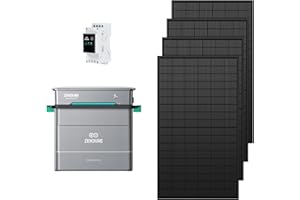 ZENDURE SUPERCHARGED Zendure Solarflow Hyper 2000 avec AB2000X 1920Wh, Centrale Électrique de Balcon avec Entrée Solaire 1800W, HUB Intégré et Micro Onduleur, Biface Panneau Solaire430W x4, Smart 3CT x1