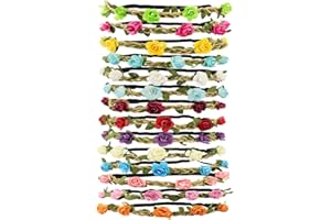 Tomkity 14 Pezzi Multicolore Ghirlande Fasce del Fiori con Il Nastro Elastico Regolabile