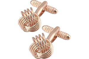 Jonwo Twist Knot Cufflinks in Gift Case Cuff Links for Men Lady Daily Shirt Buttons Business Wedding Gift Party Tuxedo Shirt Accessory