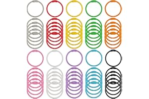 GHLAECM 60 Pièces Anneaux de Reliure, 30mm Colorés Anneaux de Livre en Métal, Anneau de Reliure à Feuilles Mobiles, Anneau Organisateur en Métal, pour Notebook Index Cards Album Planners